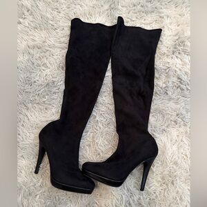 Aldo Black Suede Over-the-Knee Boots